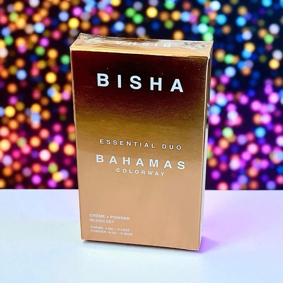 BISHA Essential Duo Blush in Bahamas (peachy coral) CREME 0.14 OZ POWDER 0.28 OZ - Picture 1 of 4